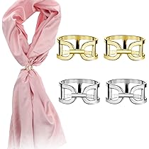 GORGECRAFT Schal-Clips 4-teilig - Triple Ring Schnallen In Gold & Silber