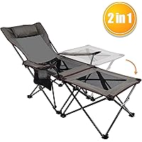 Fishing Hiking Asteri Folding Camping Chair Portable Foldable Reclining Chairs With Cup Holder Festival Picnics Detachable Side Table And Carry Bag Heavy Duty For Outdoor Beach Chairs