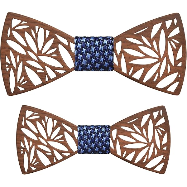 RQPYQF Ensemble 3 Pièces Noeud Papillon Bois Homme - Avec Boutons De Manchette Et Carré De Poche, Style Classique Réglable
