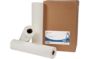 Andarta - 2Ply White 20" Hygiene Roll - Bulk Pack of 9 Rolls, Individually Wrapped - 50m x 500mm, 130 Sheets Per Roll - Strong, Durable, Disposable Paper Roll - 100% Recycled Couch Roll