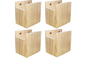 RHUAFET 4 Stück Möbelerhöher ​Betterhöhung Tischerhöher Elefantenfuß Bed Riser aus Holz, Hochwertiges Massivholz, Erhöhung um 10 cm (10 x 2 x 10 cm)