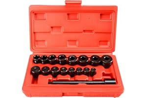 FreeTec 17 pièces Outil de centrage d'embrayage avec Bouton de Serrage dans la Valise Compatible avec VW Audi Ford Opel