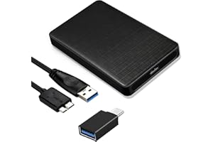 JIEYUCHU Festplattengehäuse 2,5 Zoll, USB 3.0 auf SATA III, Externes Gehäuse für SATA SSD HDD mit USB C OTG Adapter, Externe Festplatte Gehäuse 2.5 Werkzeugfreie Montage, UASP Unterstützt