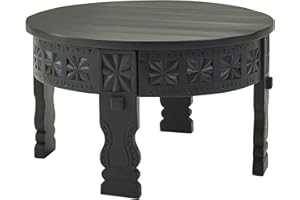 FINEBUY MÖBEL ZUM WOHLFÜHLEN FineBuy Mango Stolik kawowy z litego drewna czarny | Stół do salonu drewniany Stół Saloon lity | Stół do salonu orientalny | Stolik kawowy