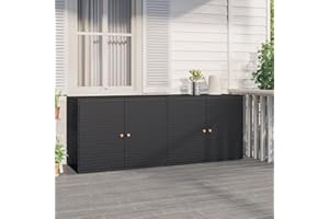 Homgoday Gartenschrank Aufbewahrungsschrank Geräteschrank Spindschrank Schrank Spind Terrassenschrank Balkonschrank Garten Balkon Schwarz 198x55,5x80 cm Poly Rattan