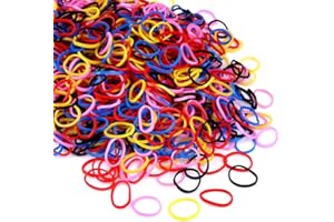 Zingso Mała elastyczna gumowa opaska do włosów, wielokolorowa, mała, miękka, dla dzieci i dziewcząt, 1000 szt., czarne i kolorowe