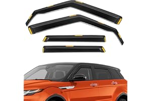 GEARCELL 4 PCS Wind Deflectors, Rain Guards Window Visor Left & Right Brown Compatible with Range Rover Evoque MK1 2011-2019 5-Door SUV Rain Shield Shade Replacement