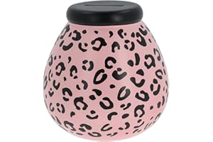 HOX Pot of Dreams Hand Painted Pink Leopard Print Save And Smash Handcrafted Ceramic Money Box Piggy Bank | Perfect Decorative Gift and Saving for Self Care & family Vaction