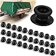 Fox·Bunny Tarpaulin Hooks, Pack of 30, Round, Universal Fit for Trailer Tarpaulin Plastic, Long Service Life