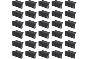 eMagTech 30-teilig USB Port Staubschutz Stöpsel Anti-Staub Kappe Staubdicht Silikon Abdeckungsschutz 15x 7,2X 6mm für Computer Notebook Laptop Schwarz