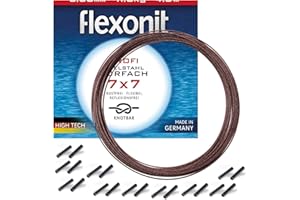 STOLLENWERK Flexonit komplett Angelset Raubfischvorfach Hechtvorfach - 7x7 Stahlvorfach 0,36mm + passende Quetschhülsen.