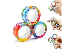 Steemjoey Magnetyczne pierścienie Fidget Toys, antystresowa zabawka antystresowa, zestaw zabawek ADHD, magiczny zestaw zabawek, prezent dla dorosłych i dzieci