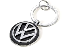 TROIKA Schlüsselanhänger KEYRING - KR16-05/VW VW-Emblem 1 Schlüsselring zusätzlich Official licensed by Volkswagen - Metallguss glänzend - Original, 7 cm
