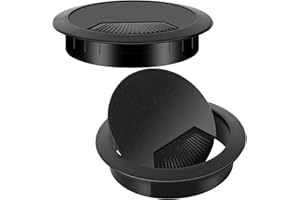 Dawenur 4 pezzi Gommino per scrivania 60 mm Foro per cavo da scrivania Foro per cavo da piano di lavoro in plastica nera per fili da scrivania per computer da ufficio