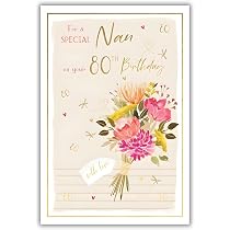 Geburtstagskarte Für Mutter Zum 80. – „With Love Mum“ Mit Schmetterlingen & Blumen, 23x15 Cm