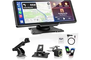 Carpeer CarPlay & Android Auto Display Car Stereo, Auto-Display, 10.26-Zoll-IPS-Touchscreen, Digital Receiver mit 1080p-Rückfahrkamera, Super Link, GPS Navigation, S1ri, Bluetooth Audio, FM, AUX