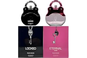 Locked & Eternal Love 2 × 100 ml Eau de Parfum Gift Set – His & Hers Perfume Set by Laurelle London – Long Lasting Floral & Woody Fragrance Duo – Romantic Luxury Couple Perfume Gift for Men & Women