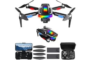 BLUMACHT Drone Brushless Pieghevole per Principianti, Drone Wi-Fi FPV con Telecamera HD 1080P, 3D Flip, Sensore di Gravità, Decollo/Atterraggio con Tasto, Follow Me, Doppia Fotocamera, 2 Batterie