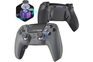 HEXGAMING PHANTOM Pro Manette pour ps5 avec 4 Palettes & 8 Joysticks Analogique Hall Effect,Controller pour ps5 avec Gâchettes & 6 Profils Remappage,Compatible avec PC,Mobile-Gris Ombre