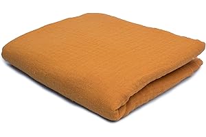 Orient Fashion Mussola Doppia garza, Tessuto di cotone, 50 x 130 cm (Mostarda)