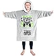 CityComfort Fleece Hoodie Blanket for Kids and Teenagers - Football One Size Kids Oversized Hoodie with Sherpa-Lined Hood Gaming Gifts for Kids