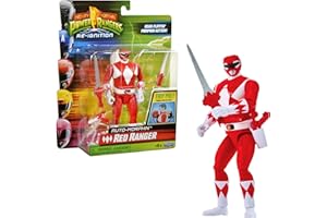 Power Rangers - Auto-Morphin, Figurine articulée 2-en-1, 15 cm, Ranger Rouge - Jason Lee Scott, pour Les Enfants dès 4 Ans, PWG072