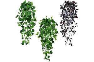 Silkmin 3 stycken 100 cm konstgjorda hängande växter, konstgjord murgröna