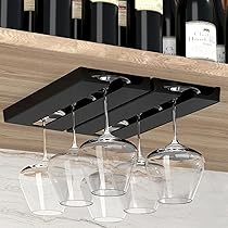 Porte-verres Suspendu 6 Rails - Support 12-18 Verres - 60x22.5x5.5cm - Pour Cuisine, Bar, Salle à Manger