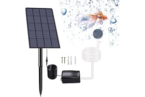 Irishom Set di pompa ad aria solare per laghetti, 2,5 W, pannello solare da 48 l/h, aria per laghetti da giardino, pompa ad ossigeno per laghetti da giardino, pompa ad aria