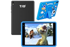 TJD Children Tablet 7.5 Inch,Android 12 Tablet for Kids with Full HD Display,Dual Camera, Wi-Fi, Bluetooth, Parental Control Learning Tablet with Kid-Proof Case and Stand (Black)