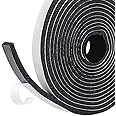 4m Single Sided Self Adhesive Weather Stripping Foam Tape, High Density Foam for Window Door Seal, Black,12mm X 6mm