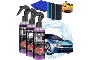KHIRVWL Spray de Revêtement de Voiture,Revêtement en Céramique De Voiture, 3 in 1 Polish Voiture Hydrophobe, Auto Coating Spray pour La Protection De La Voiture, Étanche À l'eau Et À La Poussiè (3 Bouteilles)