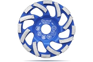 Lytool Diamant Schleiftopf 125mm×22.23mm, Topfschleifer Beton Schleifscheibe für Beton, Stein, Naturstein, Fliesenkleber, Mauerwerk Granit, Betonschleifer Twin Speed Extreme Topfscheibe