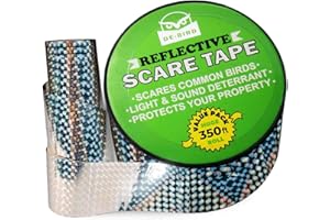 De-Bird Bird Repellent Scare Tape - Keep Away Pigeons, Ducks, Crows and More - Deterrent Works with Netting And Spikes (350)