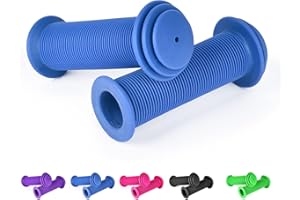 URAQT Poignées de Guidon de Vélo, Poignée de Bicyclette en Caoutchouc Antidérapante avec Protection de Sécurité et Antichoc, Poignée de Vélo Poignées de Vélo Enfant, pour Draisiennes et Trottinettes