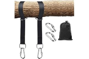COADILNIO Tree Swing Straps Hanging Kit, Outdoor 5/10ft Swing Straps,2 Heavy Duty Lock Carabiners and 2 D-Ring, Easy to Install for Swing and Hammock Holds to 1100lbs