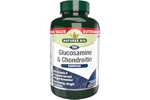 Natures Aid Glucosamine and Chondroitin Complex, with Vitamin C, Rosehip, Ginger and Turmeric, 180 Capsules