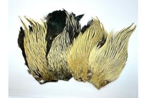 OLAX Cock Neck Feather Natural Colours for Fly Tying, Art and Craft (A) (Badger)