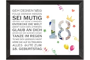 LOOBEAR Geldgeschenke 18.Geburtstag, Geschenke zum 18 Geburtstag Mädchen Junge, Lustiges Geldgeschenk, Kreative Geschenkideen, Personalisiertes Geschenk zum 18. Geburtstag mit Bilderrahmen Din A4