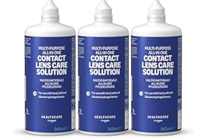 Healthcare by Amazon, Soluzione multifunzionale completa per lenti a contatto 3 x 360 ml, (in Precedenza Amazon Basic Care) - L'Imballaggio Può Variare