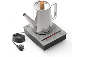 ABANGDUN Mini Induktionskochplatte, 900W Mini induktionskochfeld 1 Platte, Induktionskochplatte, Elektrisch Kochplatte Induktion mit 5 Leistungsstufen, 100W-900Watt for Campinganhänger, Camping（T35）