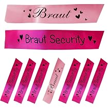 Oblique Unique Braut & Braut Security Schärpen-Set – 7-teilig In Lila & Rosa Für Den JGA
