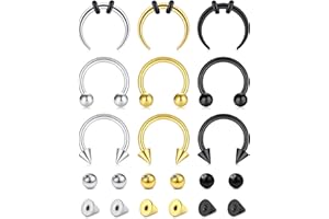 Longita 16G 10MM Piercing Fer à Cheval Septum Ring Femmes Acier Inoxydable Piercing Nez Anneaux Helix Hoop Cartilage Boucles d'oreilles Replacement