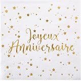 Izoel 50pcs Serviettes Joyeux Anniversaire Or Papier Tissu Vaisselle Jetable Blanc 33 33cm 3 Plis Pour Fille Anniversaire Deco De Table Mariage Diner Dejeuner Fete Mariee Baby Shower Amazon Fr Cuisine Et Maison