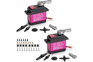 KOLRID 2Pcs RC Servo 25kg Digital Lenkservo Wasserdicht Servo High Torque Digitale Servo Modellbau Metallgetriebe Servomotor 180° Servos DS3225 für RC Auto Car Roboter 1/10 1/8