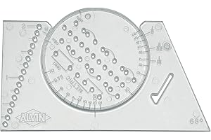 ALVIN AL666 Guide de lettrage et modèle de règles, outil multifonction pour la rédaction, le design et l'architecture, idéal pour les étudiants et les professionnels – 9,8 x 6,9 cm (L x H)
