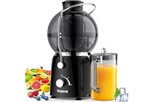 Vospeed Entsafter, 1400-W-Entsafter für ganze Früchte und Gemüse mit 2 Geschwindigkeitsstufen, Zentrifugalentsafter mit 1,2-Liter-Becher, leicht zu reinigen, BPA-frei, inklusive Reinigungsbürste