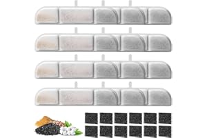 12 Pezzi Filtri Fontanella per Gatti per 2,5L Fontanella per Gatti Senza Fili, Feriva Filtri per Fontane per Animali Domestici, Quadripla Filtrazione Filtri di Ricambio(12 Filtri+12 Spugna)