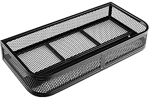 GYMAX Panier de Rangement pour Véhicule Tout-Terrain, Porte- Bagage Arrière en Métal avec Conception en Maille, Rack de Stockage 92 x 44 x 17 cm, Charge 25KG, Assemblage Facile