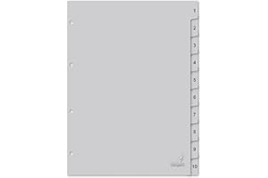Kangaro K410C - Registro in cartone, formato DIN A4, numeri 1-10, 180 g/m², carta FSC riciclata, 10 pezzi, colore: Grigio